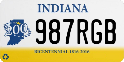 IN license plate 987RGB