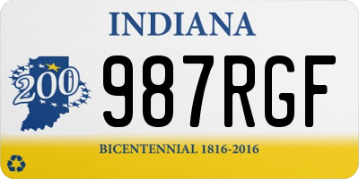 IN license plate 987RGF