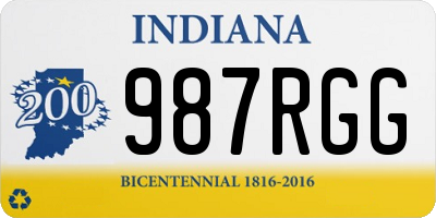 IN license plate 987RGG