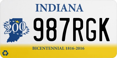 IN license plate 987RGK