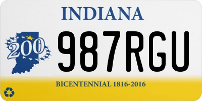 IN license plate 987RGU