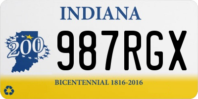 IN license plate 987RGX