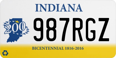 IN license plate 987RGZ