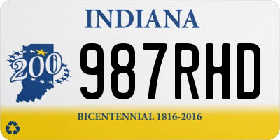 IN license plate 987RHD