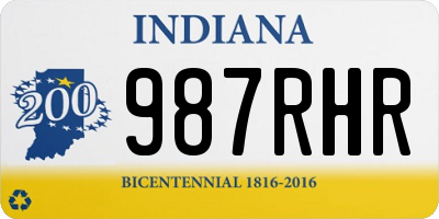 IN license plate 987RHR