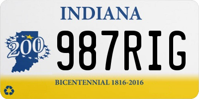 IN license plate 987RIG