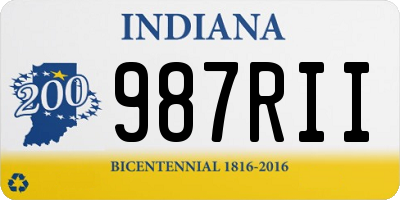 IN license plate 987RII