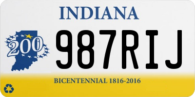 IN license plate 987RIJ