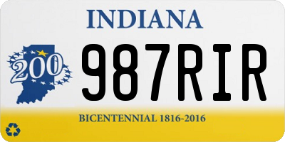 IN license plate 987RIR