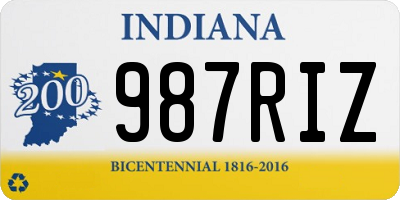 IN license plate 987RIZ