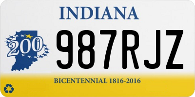 IN license plate 987RJZ