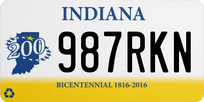 IN license plate 987RKN