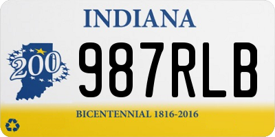 IN license plate 987RLB