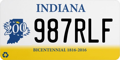 IN license plate 987RLF