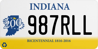 IN license plate 987RLL