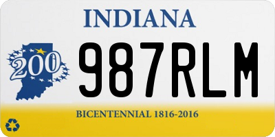 IN license plate 987RLM