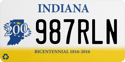 IN license plate 987RLN