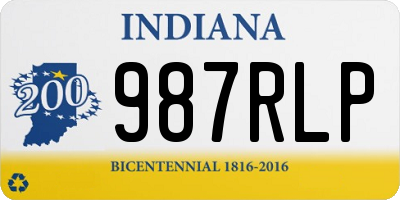 IN license plate 987RLP