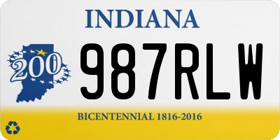 IN license plate 987RLW