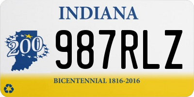 IN license plate 987RLZ