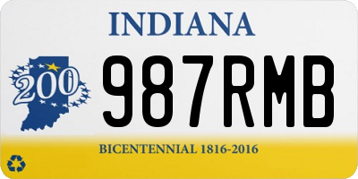 IN license plate 987RMB