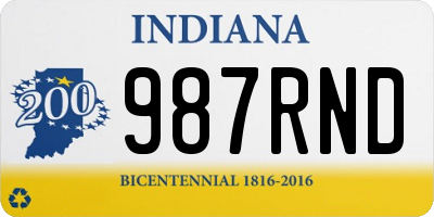 IN license plate 987RND