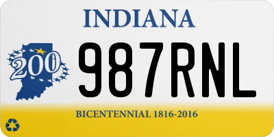 IN license plate 987RNL