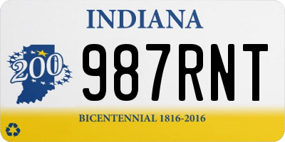 IN license plate 987RNT