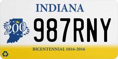 IN license plate 987RNY