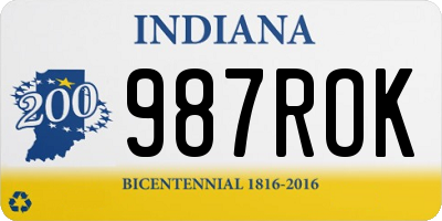 IN license plate 987ROK