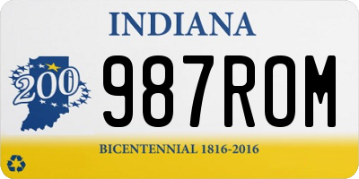 IN license plate 987ROM