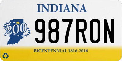 IN license plate 987RON