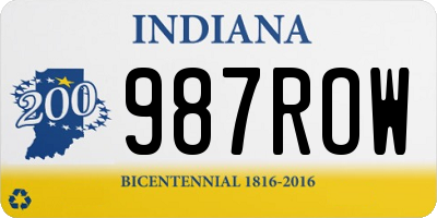 IN license plate 987ROW