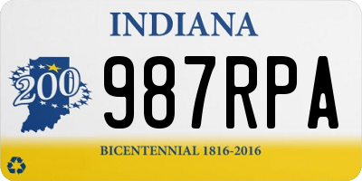 IN license plate 987RPA