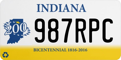 IN license plate 987RPC