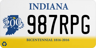 IN license plate 987RPG