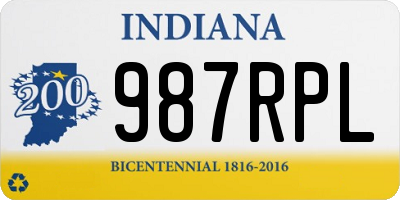 IN license plate 987RPL