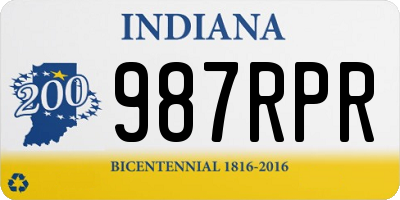 IN license plate 987RPR