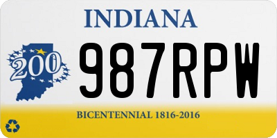 IN license plate 987RPW