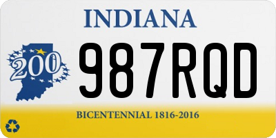 IN license plate 987RQD