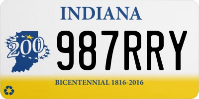 IN license plate 987RRY