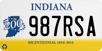 IN license plate 987RSA