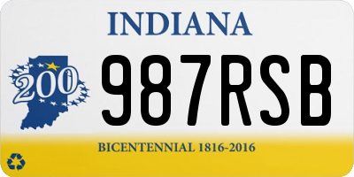 IN license plate 987RSB