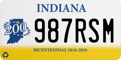 IN license plate 987RSM