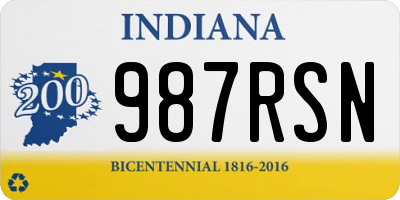 IN license plate 987RSN
