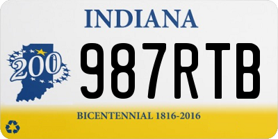 IN license plate 987RTB