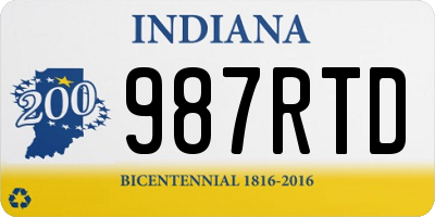 IN license plate 987RTD