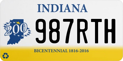 IN license plate 987RTH