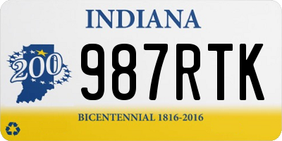 IN license plate 987RTK