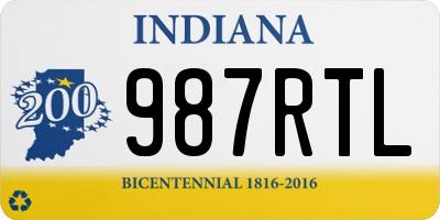 IN license plate 987RTL